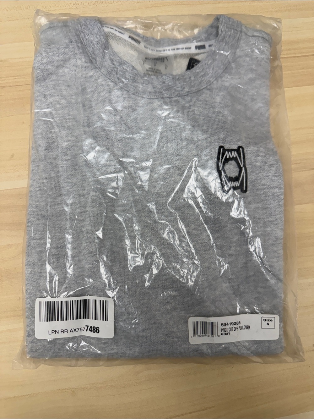 Puma Gray Crewneck Sweatshirt with Small Black Logo